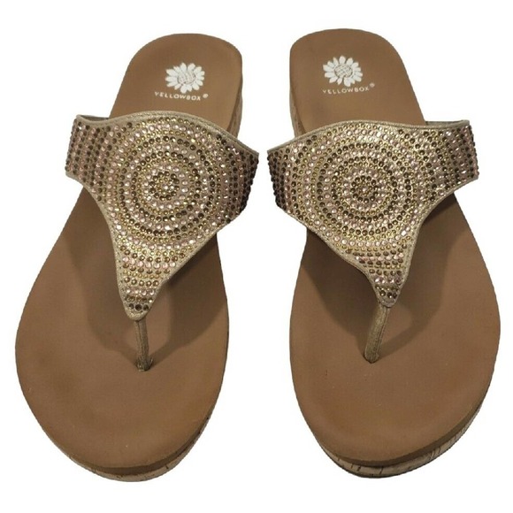 Yellow Box Womens Cadenza Beige Thong Sandals Shoes 8.5 Medium (B,M) 5522 - Picture 7 of 12
